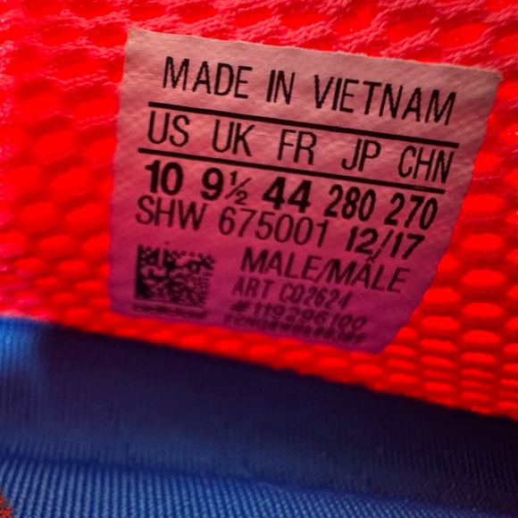 Adidas‎ Deerupt Runner Running Sneaker Shoe, Solar Red Bluebird, Size 10 - Picture 8 of 9